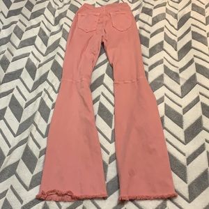 Flared pink jeans